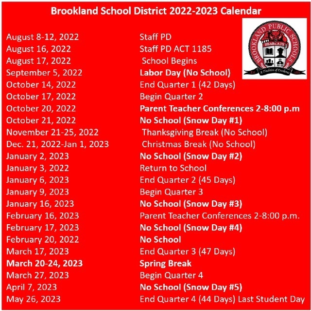 22-23 School Calendar