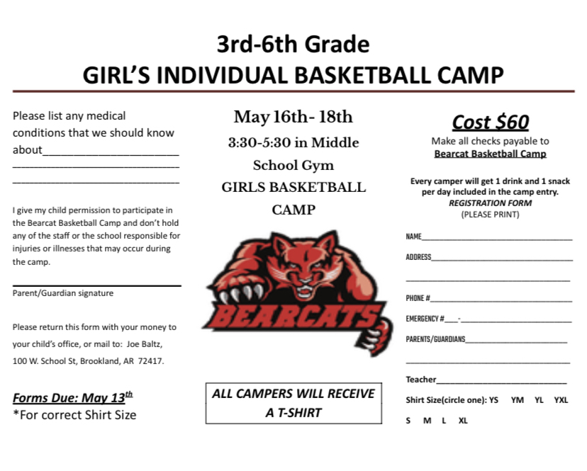 Girls basketball camp flyer